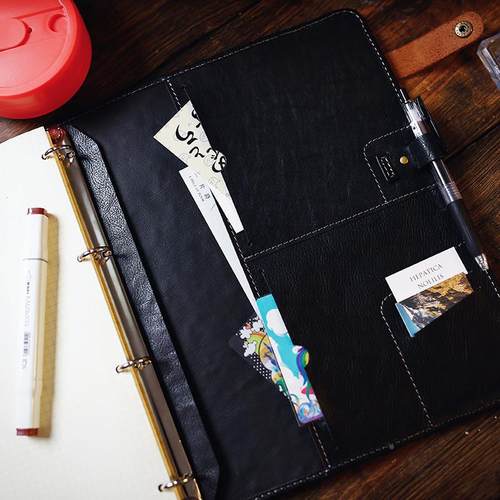 真日记A4B5无品牌/素描会事计大记本皮功能办公室4孔活多页大本