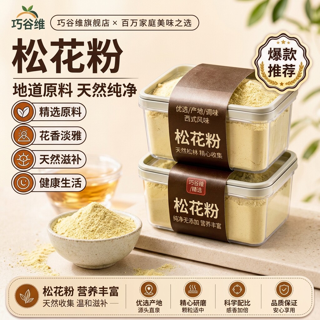 长白山松花粉新货天然野生正品中药材特级食外用破壁松花粉
