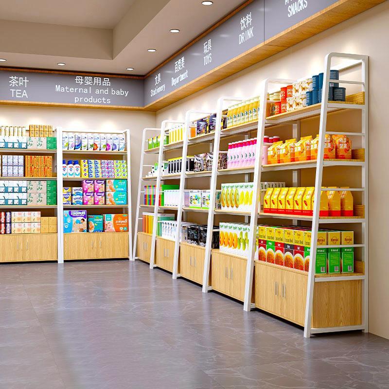 货架展示架多层置物架超市便利店零食烟酒柜文具店样平产品陈列柜
