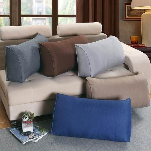 新款沙发靠垫套大号腰靠背纯色三角床头靠枕拆洗灯芯绒抱枕套定制