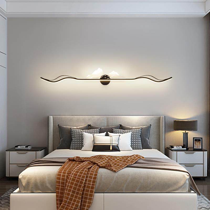 2024新款简约客厅沙发背景墙长条壁灯卧室床头灯房间横款LED壁灯