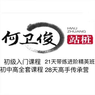 何卫俊 站桩 初级精英班 进阶精英班 高手传承营 强于莫子无极桩