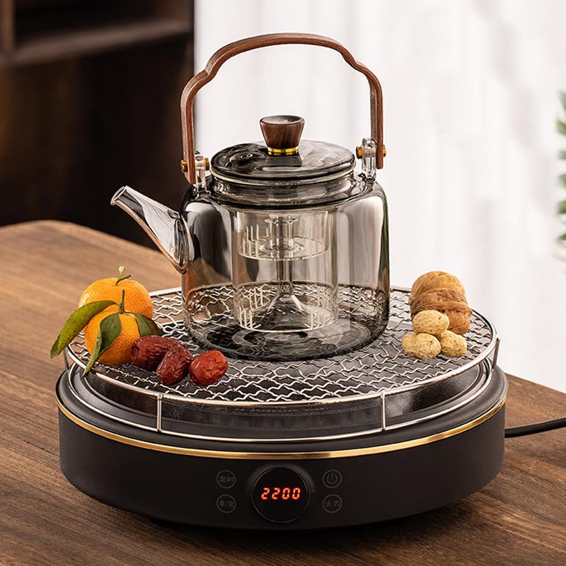 新款室内围炉煮茶器模拟炭火加热电陶炉罐罐烤茶玻璃壶泡茶具套装