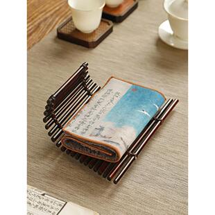 紫竹覆古竹排做旧彷古茶巾托杯垫茶垫茶道茶点盘托盘功夫茶具配件