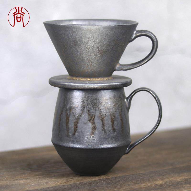 手冲陶瓷咖啡滤杯过滤漏斗支架滴漏滤纸咖啡杯子一套装家用办公室