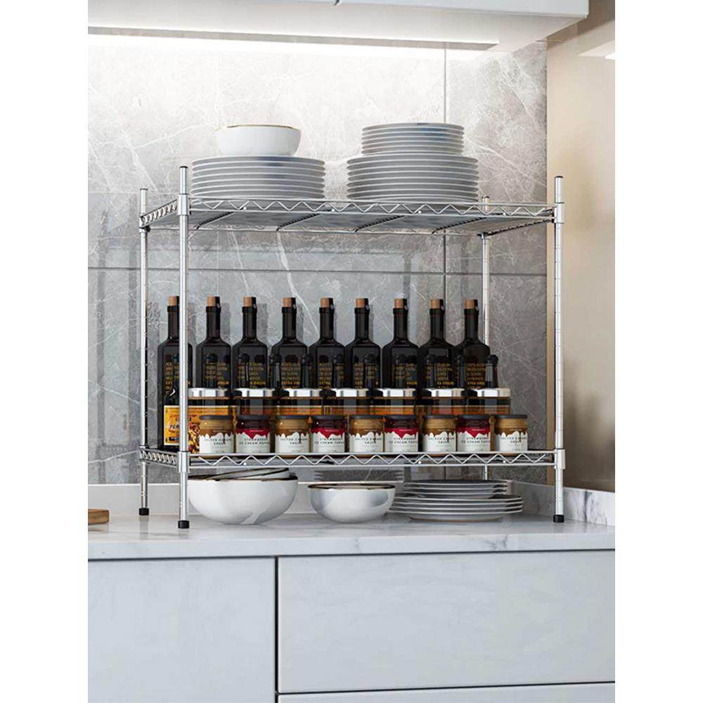 欧式小不锈钢304杂物架厨房双层台面储物架锅和碗组织小架,厨房/烹饪用具,厨房置物架/置物柜/角架,淘宝优惠券,粉丝福利购,淘宝优惠卷