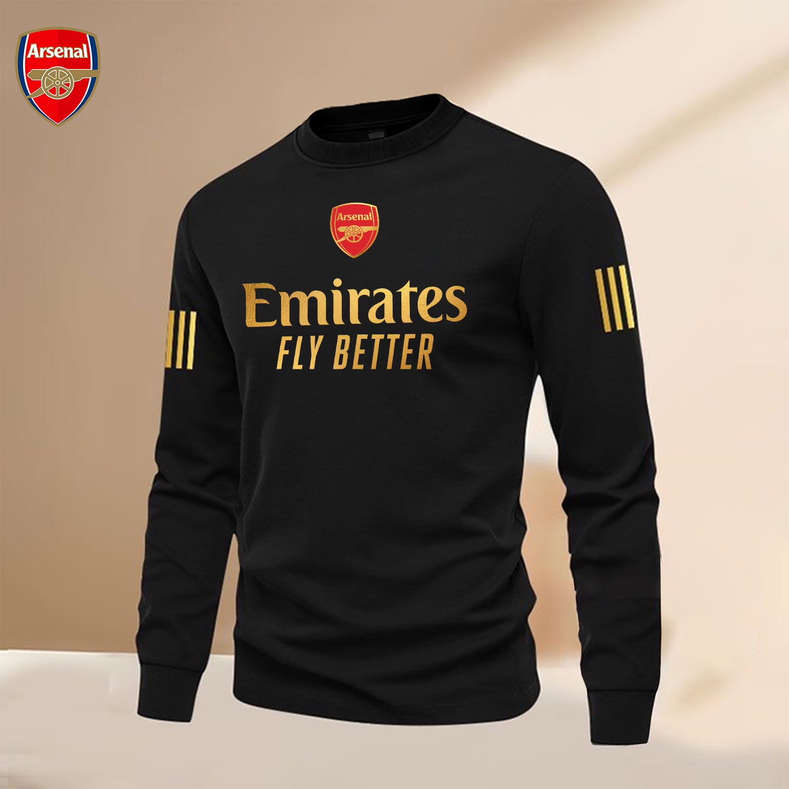 重磅100%纯棉长袖T恤男arsenal阿森纳圆领上衣运动休闲打底t恤男