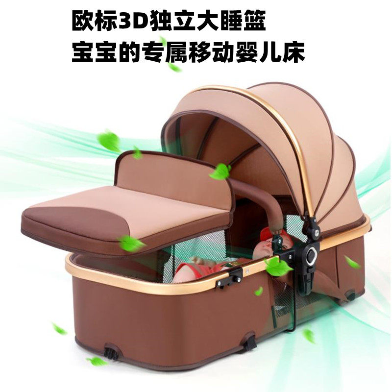 婴儿推车溜娃神器可坐可躺双向高景观轻便折叠减震新生宝宝手推车