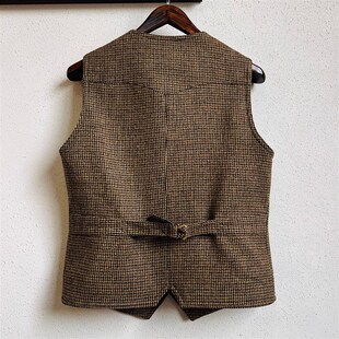 580克重磅粗花呢复古马甲65%羊毛