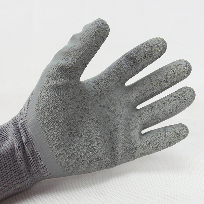 同富L508手套劳保浸胶耐磨乳胶皱纹防滑工作薄款工地干活装卸物流