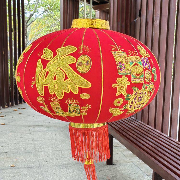 2022新款大红灯笼添丁进财乔迁家用农村大门口阳台中国风挂饰吊灯