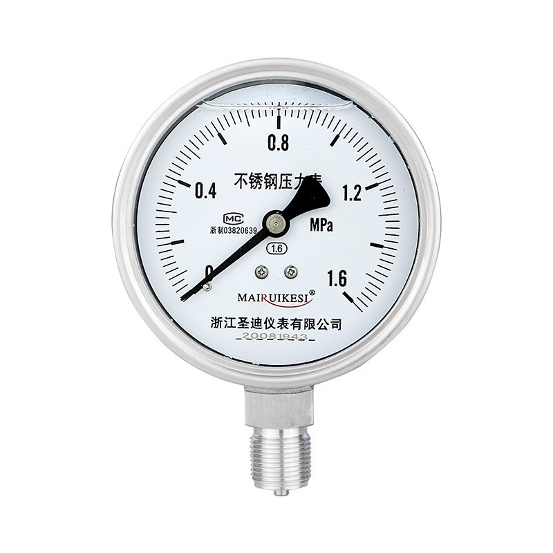 YN100BF威卡款充油不锈钢耐震压力表 耐高温耐腐蚀 M20*1.5 圣迪