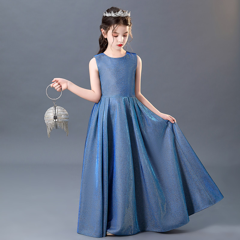 女童公主裙长款钢琴演出服六一儿童乐团合唱高端礼服学生晚会主持