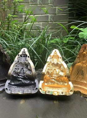 莲花生大士擦擦模具合金复古古铜仿尼泊尔藏传密宗佛台供奉摆件