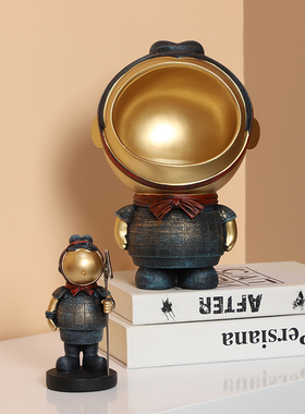 国潮古风创意战国兵马俑系列家居摆件玄关钥匙招财装饰品书房摆设