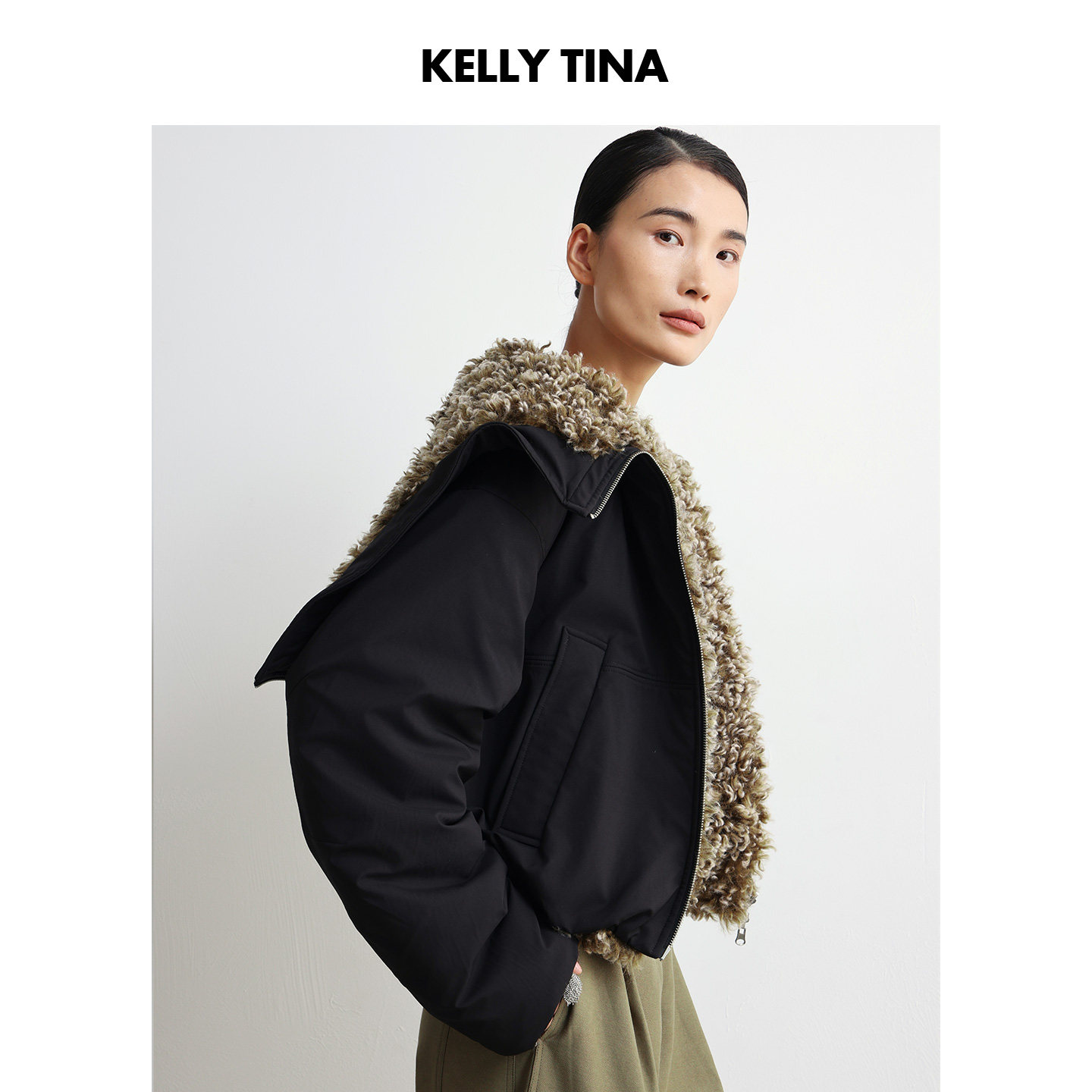 KELLY TINA双面旷野机能夹克女2025秋冬季新款黑色两面穿棉服外套,女装/女士精品,棉衣/棉服,淘宝优惠券,粉丝福利购,淘宝优惠卷