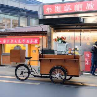 三轮展示自行车 景区美食车夜市路边麻辣烫摆摊车小商品超市促销