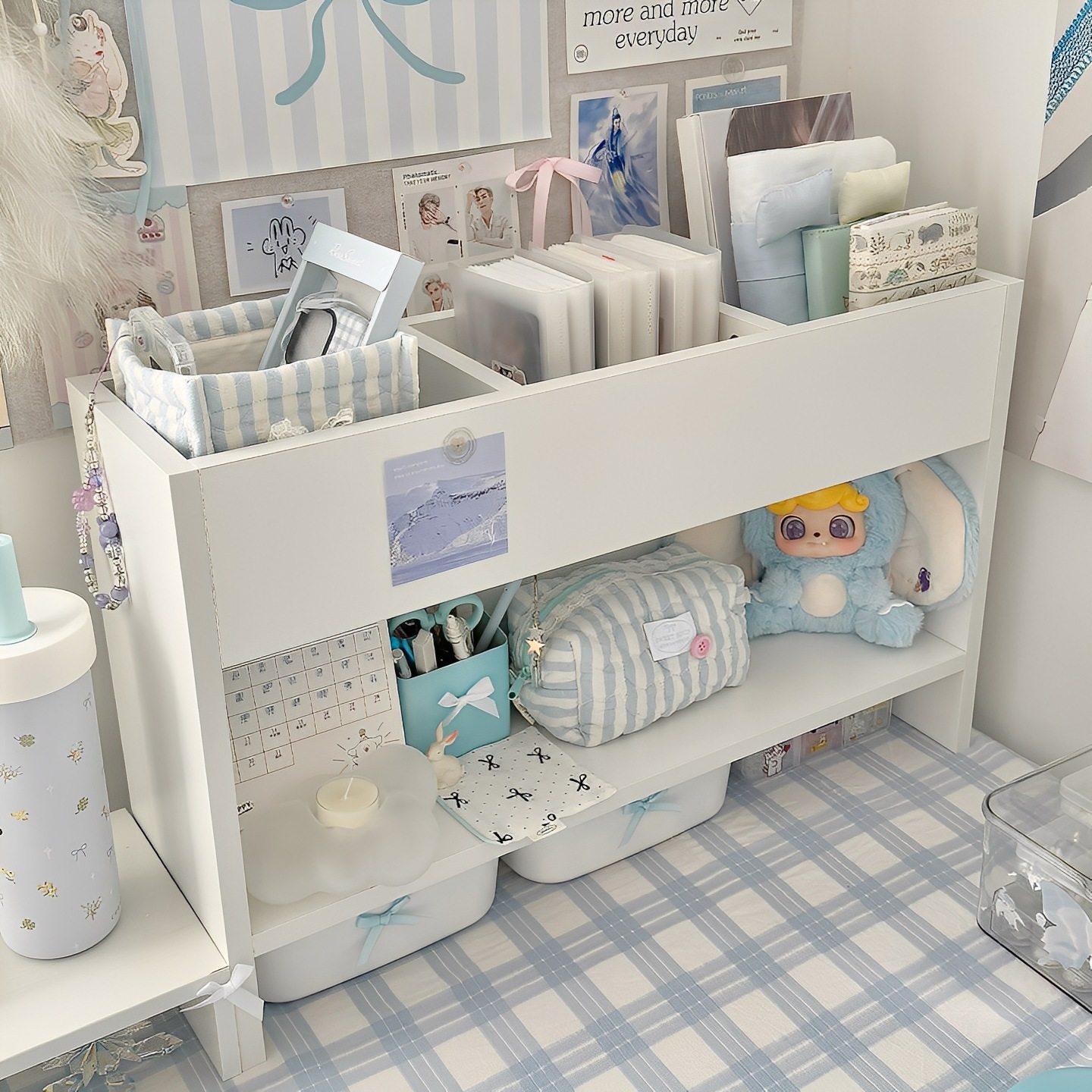 书架桌上置物架奶油风女生工位桌面收纳架宿舍书桌架改造神器架子,收纳整理,书桌收纳置物架,淘宝优惠券,粉丝福利购,淘宝优惠卷