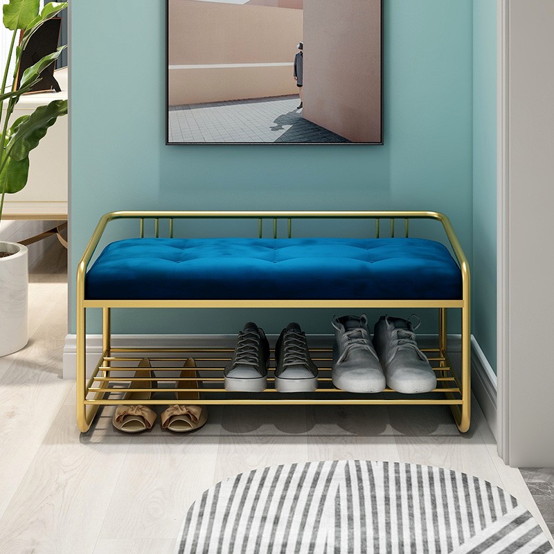 轻奢换鞋凳家用门口入户长条坐凳小鞋架可坐软包垫一体网红穿鞋柜