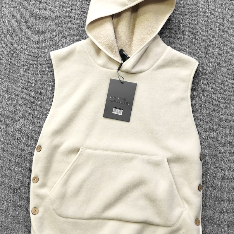 大捡漏 380g超细摇粒绒+羊羔绒保暖男士休闲连帽背心秋冬马甲外套