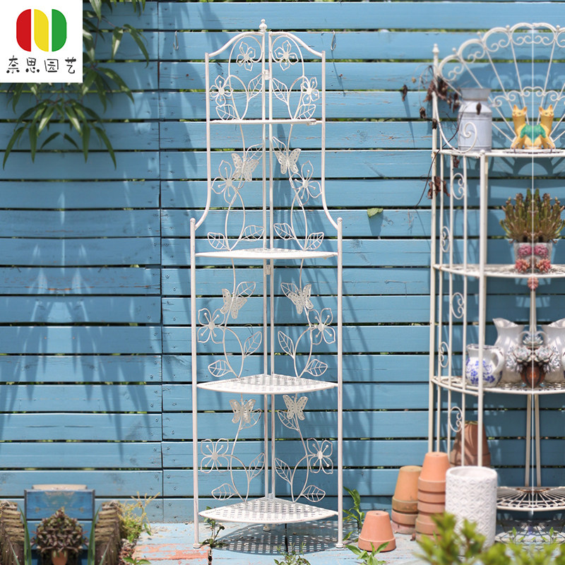户外庭院铁艺多层转角置物架花架别墅阳台直角层架靠墙做旧三角架,鲜花速递/花卉仿真/绿植园艺,花架,淘宝优惠券,粉丝福利购,淘宝优惠卷