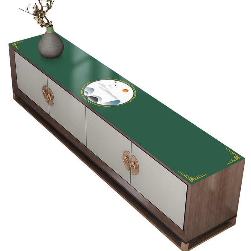 新中式皮革电视柜中国风桌布防水防油免洗鞋柜长方形防尘茶几盖布