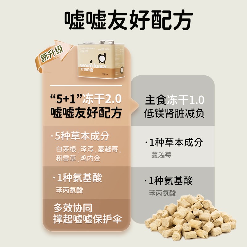 万物欢喜全价生骨肉主食冻干猫宠物鲜肉猫粮全阶段无谷高蛋白210g