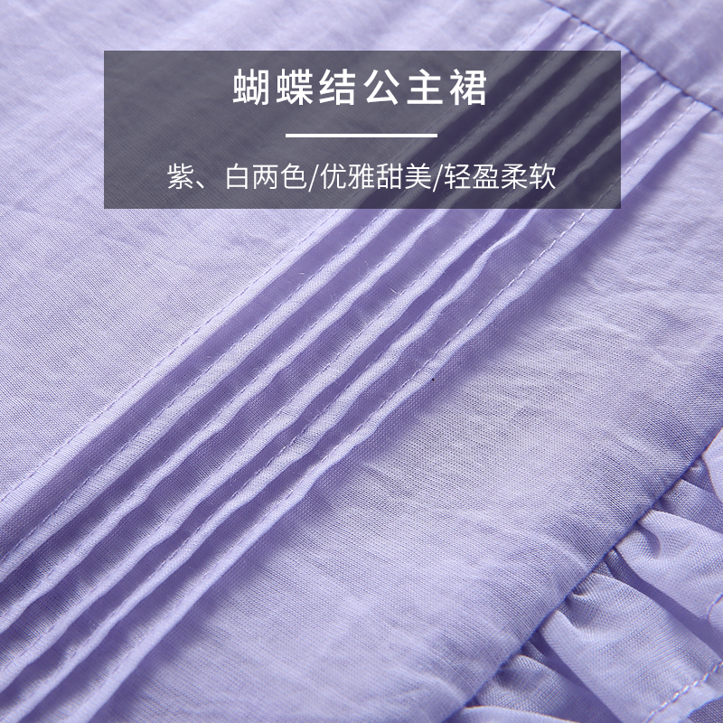 女童公主裙夏季2021新款木耳边白色儿童裙子中大童洋气甜美连衣裙