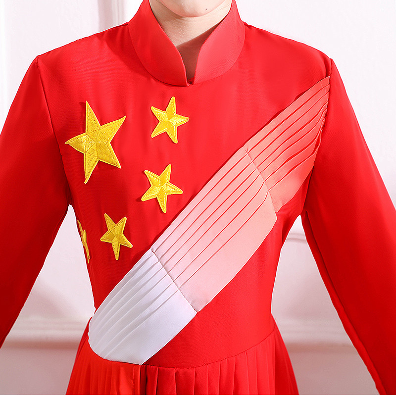 元旦儿童合唱服舞蹈长裙中小学生男女朗诵礼服红歌比赛爱国表演服