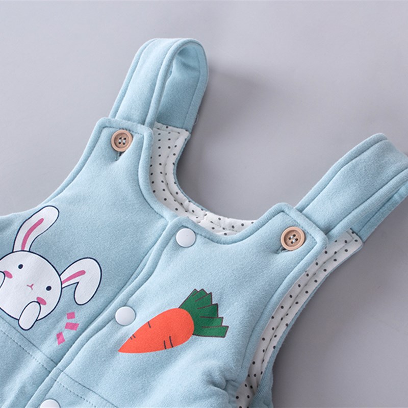 宝宝背带棉裤开档夹棉中厚外穿纯棉01一2岁半男女婴幼儿冬装8个月