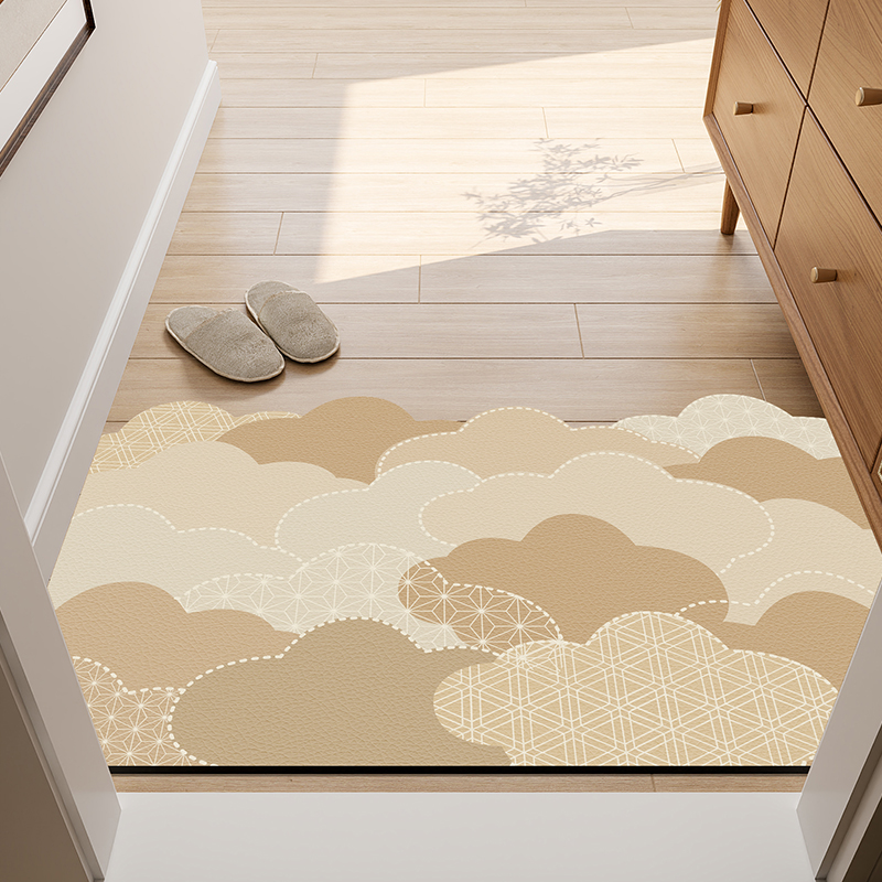 奶油风进门地垫入户门垫玄关门口皮革地毯pvc可擦免洗可裁剪脚垫