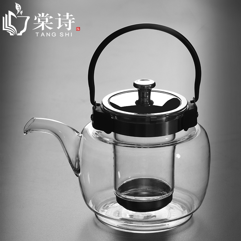 棠诗茶壶玻璃过滤耐高温耐热玻璃家用烧水壶电陶炉煮茶器茶具套装
