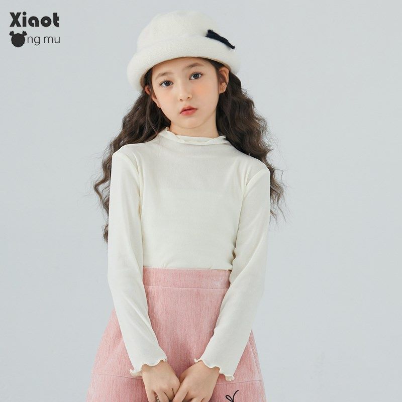 小童木 人手一件女童内搭T恤秋装新款波浪边长袖上衣女大童打底衫,童装/婴儿装/亲子装,T恤,淘宝优惠券,粉丝福利购,淘宝优惠卷