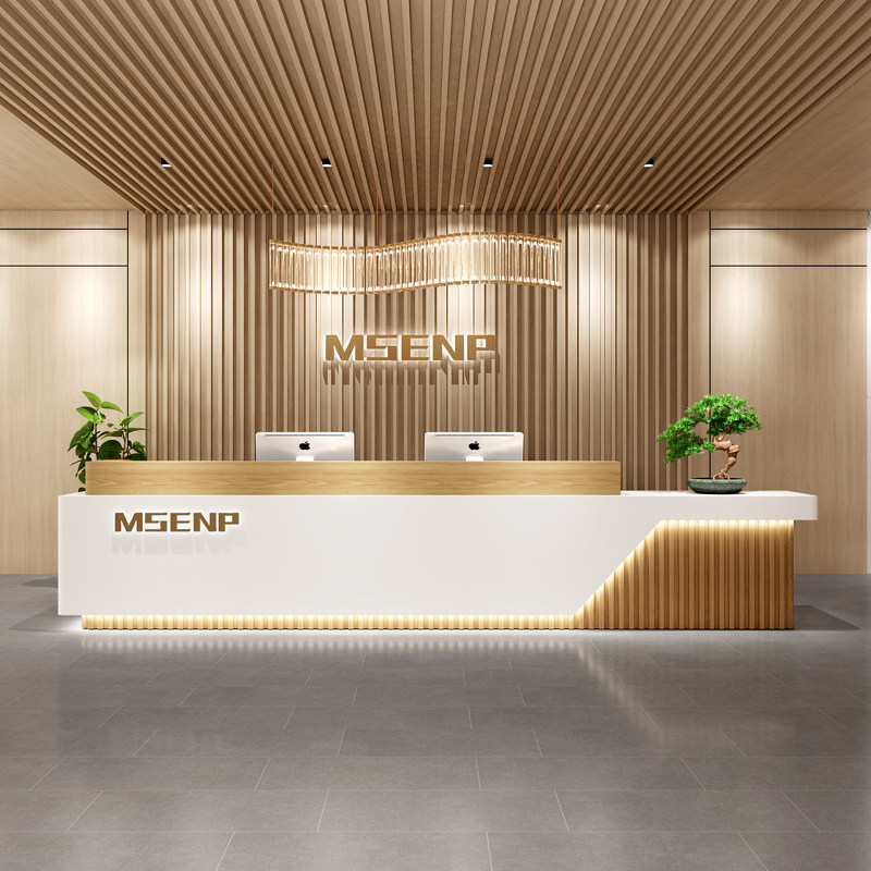 前台接待台公司酒店大堂前台培训构收银台美发店院吧台
