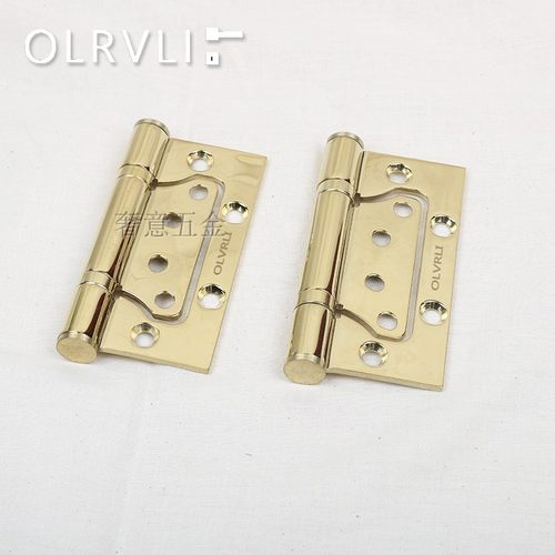 olli金色子母合页 无需槽合页 实木门铰链 静音黑色合