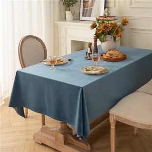 天鹅绒布料加厚纯色绒布长方形餐桌台布办公会议桌布活动展会台布