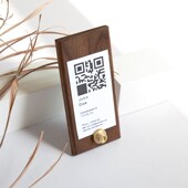 古北南林胡桃木创意名片夹二维码 扫码 底座桌面照片夹标签名片夹