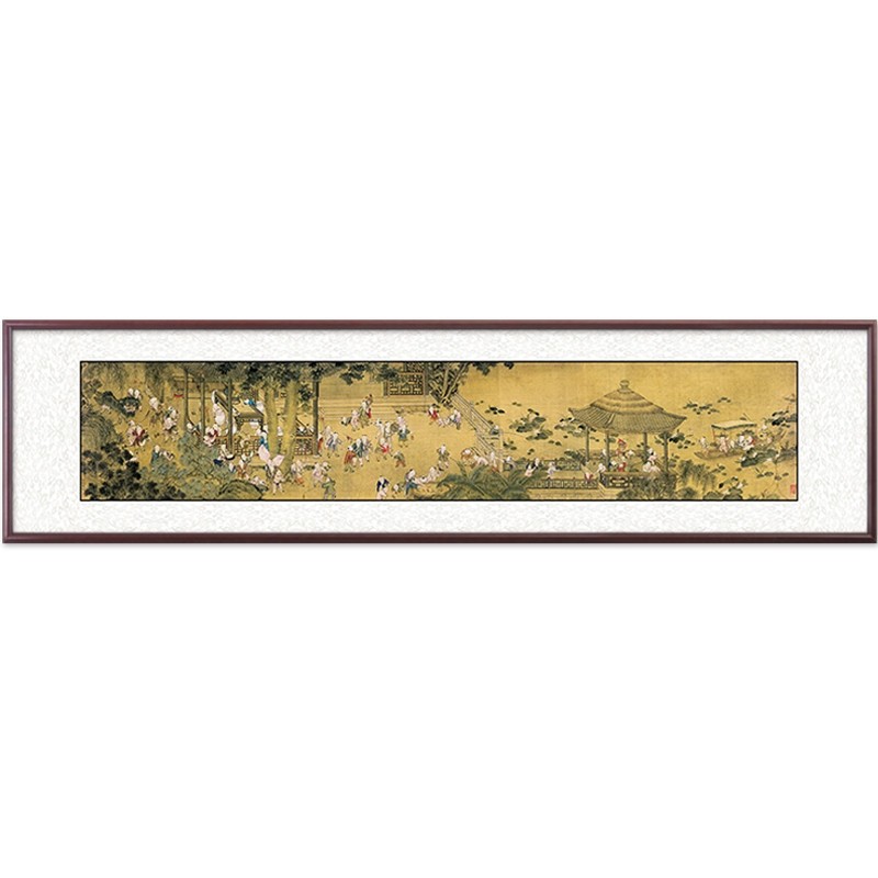客厅百子图新卧室饰画横幅画房间挂画背景墙壁画床