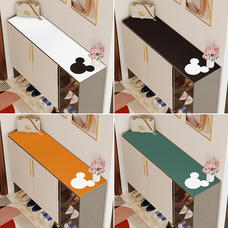 pvc层皮革鞋柜垫子台面 桌布防水防油免洗电视柜盖布巾长条桌垫