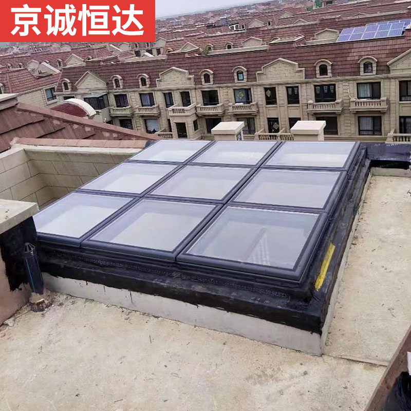 屋顶口平移天采光通风铝合金斜屋顶地下室天