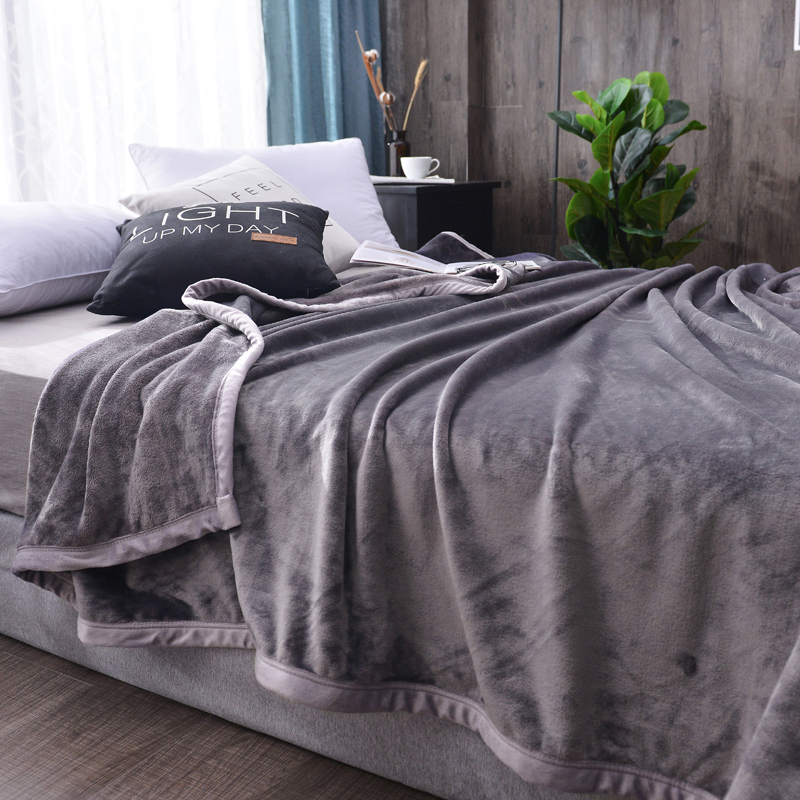 加厚超柔冬季毛毯高档素色云貂绒毯子珊瑚绒毯单人垫毯保暖床单