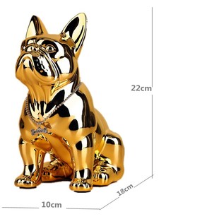 电镀法斗宠物店电视柜招财业礼品店铺前台仿真狗斗牛犬摆设