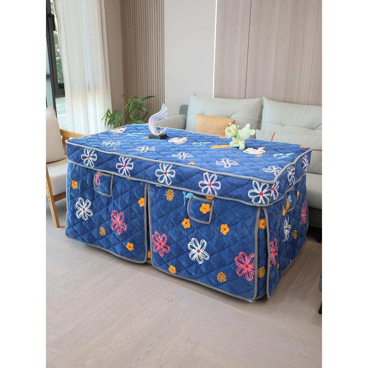 矩形12面桌面完全覆盖火被子羊毛衬里加厚炉盖冬季双面天鹅绒加热,居家布艺,烤火罩,淘宝优惠券,粉丝福利购,淘宝优惠卷