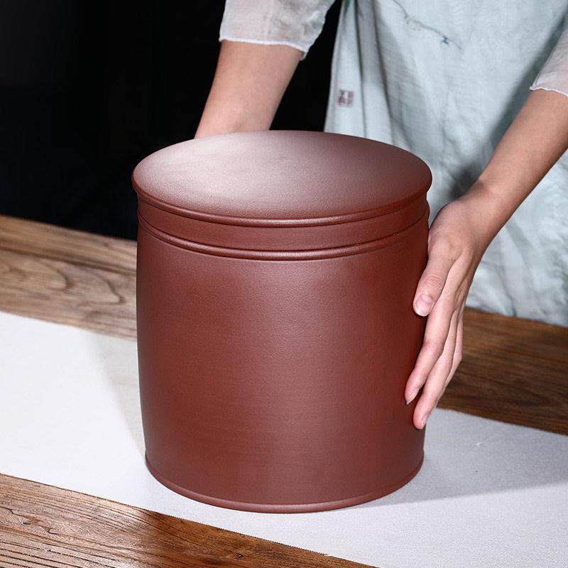 紫砂茶叶罐大号普洱保存茶缸四六八饼装白茶储茶罐家用陶瓷密封罐