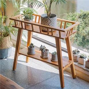 实木花架置物架阳台双层落地客厅北欧简约多肉花盆架子小盆栽花架