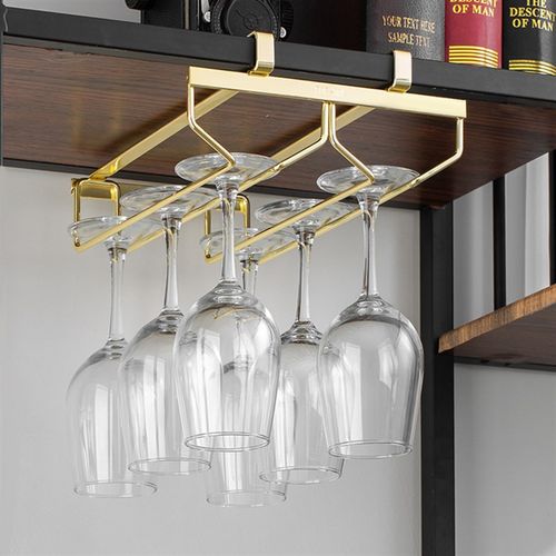 升级款免打孔酒杯架免钉高脚杯架倒挂吊杯架 保用年