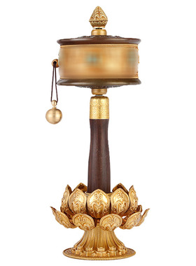 手摇底座慧宝黄铜藏传手摇民族风筒底座