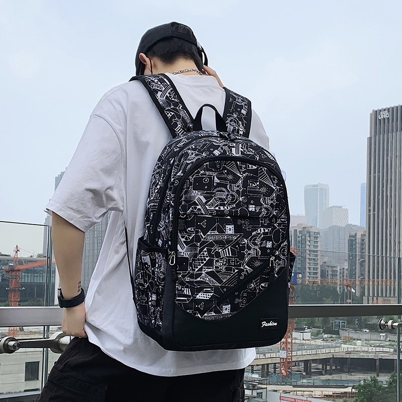 初中书包男款青少年大容量高颜值帅气网红高中学霸短途旅行双肩包