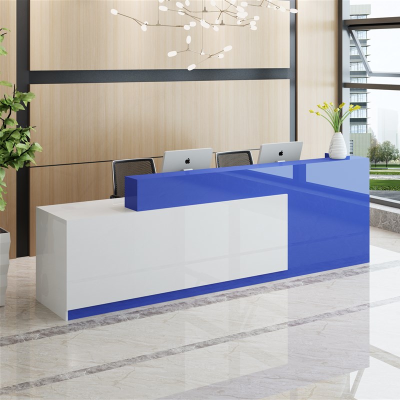 前台接待台简约现代大气公司收银台咨询迎宾桌时尚烤漆创意吧台桌