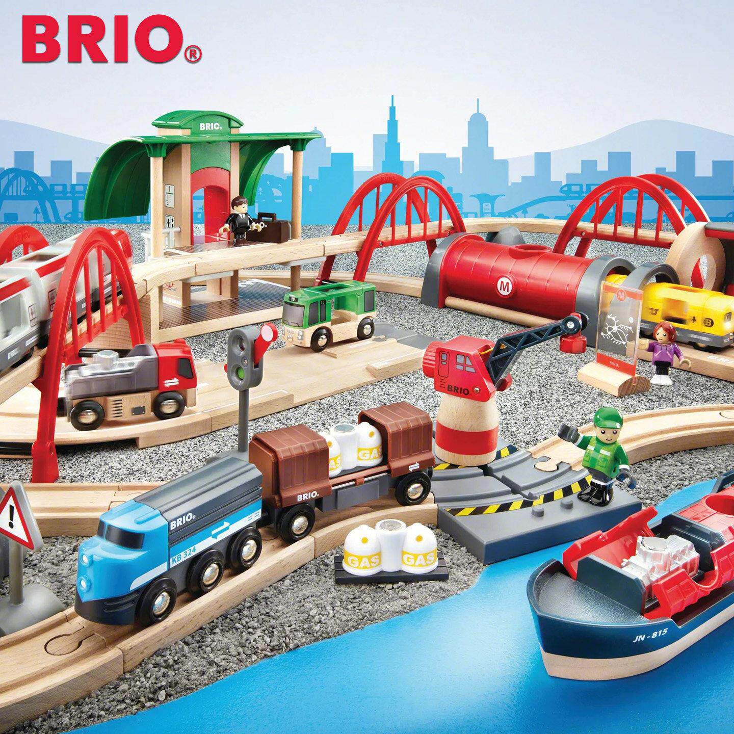 BRIO电动火车玩具 木制火车轨道组 儿童益智遥控火车适用4-12岁